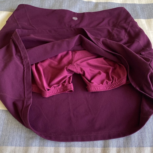 Athleta Oasis Cargo Skort M Purple Snap Pockets Stretch Casual Outdoors … - Picture 2 of 6